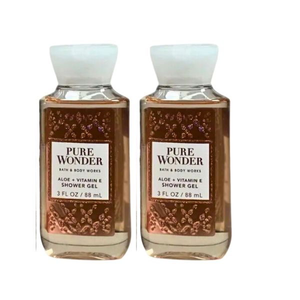 Bath & Body Works Mini Travel Size Shower Gel, Pack of 2, 3oz Each (Pure Wonder)