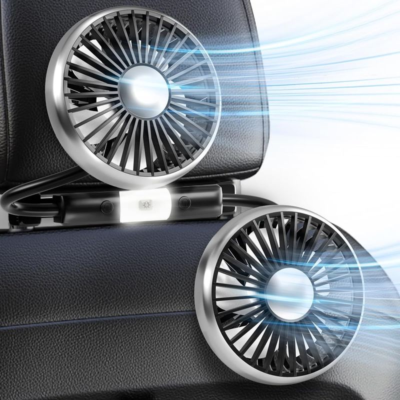 Raksonic Electric Car Fan, Rear Double Headed Small Fan, Double Headed ...