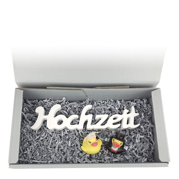 Geschenk zur Hochzeit - Badeenten - Brautpaar - Hochzeitsgeschenk - Schriftzug - inkl. Geschenkverpackung