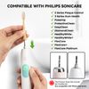 PONPACE Biodegradable Philips Sonicare Compatible Toothbrush Heads, Bamboo Electric Toothbrush Replacement Heads with Plant-Based Bristle 4 Pack (Waved Soft Bristle)