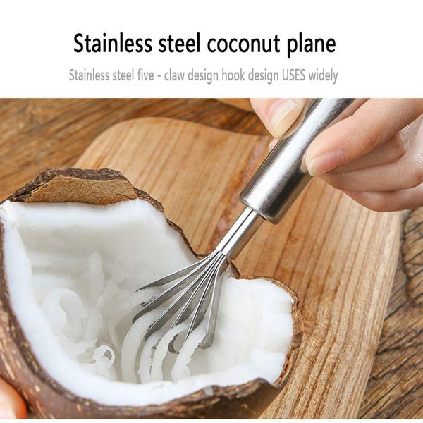 Stainless Steel Coconut Scraper Five-Jaw Design Household Kitchen Tool Coconut Planer Accessory