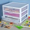 6-Pack 3 Drawer Storage Organizer, Clear Plastic Vanity Desk Drawers, White