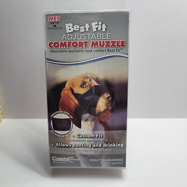 Best Fit Adjustable Comfort Dog Muzzle Black Medium New