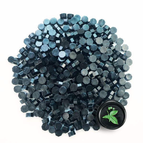 Wax Seal Beads, Zifospy 370 PCS Sealing Wax Beads, Sealing Beads for Letter Greeting Cards Wine Sealing Crafts Making Wedding and Party Invitations(Dark Cyan Blue)