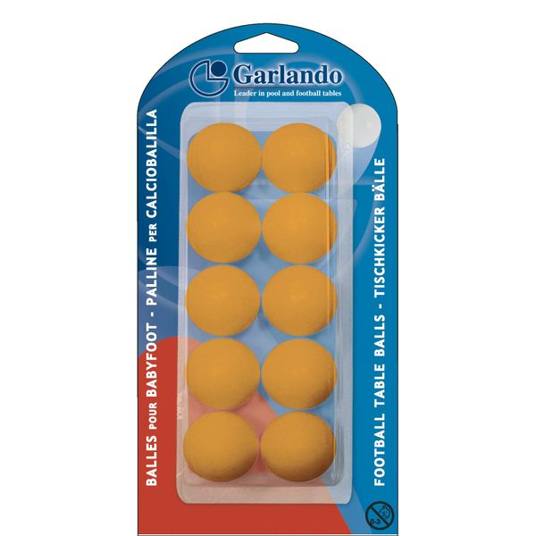 Garlando Pack of 10 Standard Table Football Balls, Orange, 33.1mm BLI-10PA