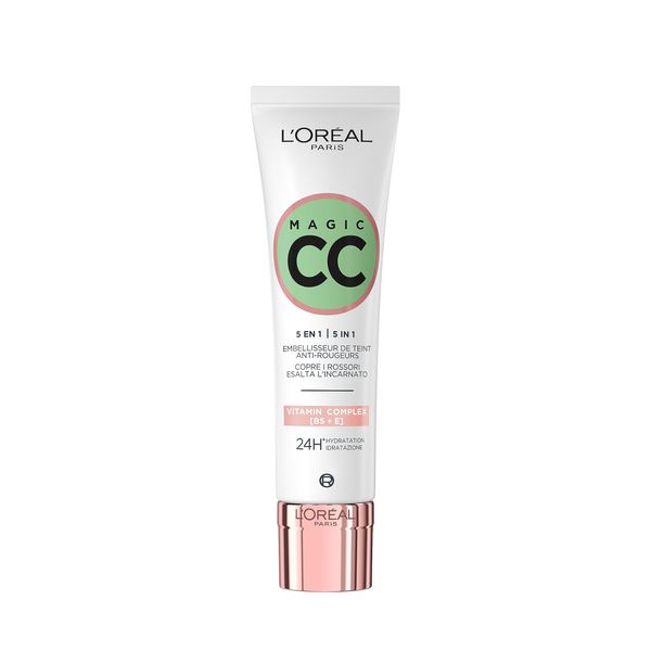 L'Oréal Paris Magic CC Cream with SPF 20, Anti-Redness and Colour Correcting, With Vitamins B5 and E, Lightweight Hydrating Formula Adapts to Skin Tone for a Natural Glowy Finish, 30 ml