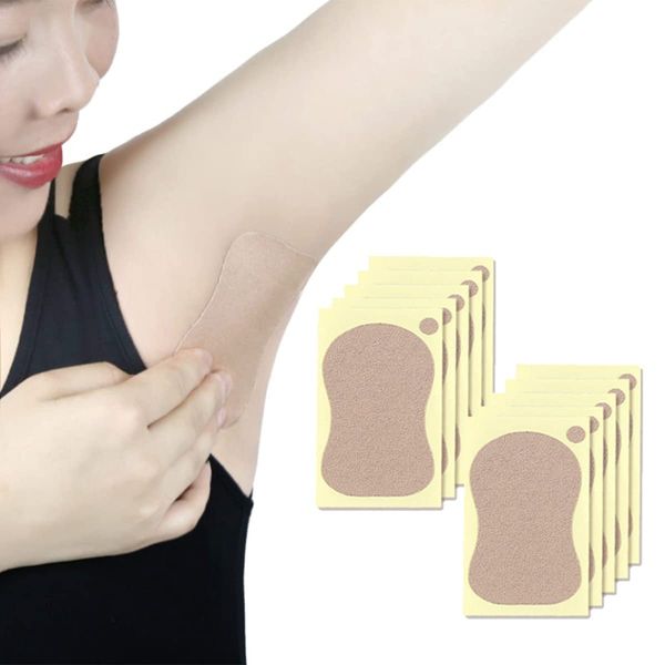 GULELAYAR Underarm Sweat Pads,Disposable Underarm Pads for Sweating Women,Invisible Self-adhesive Cotton Armpit Antiperspirant Stickers (20pcs)