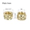 uxcell 25 Pcs Insert Nuts with Knobs M6 x 5mm L x 8mm OD 3D Printing Brass Nuts Female Threaded Inserts Brass Heat Set Insert Embedded Nuts