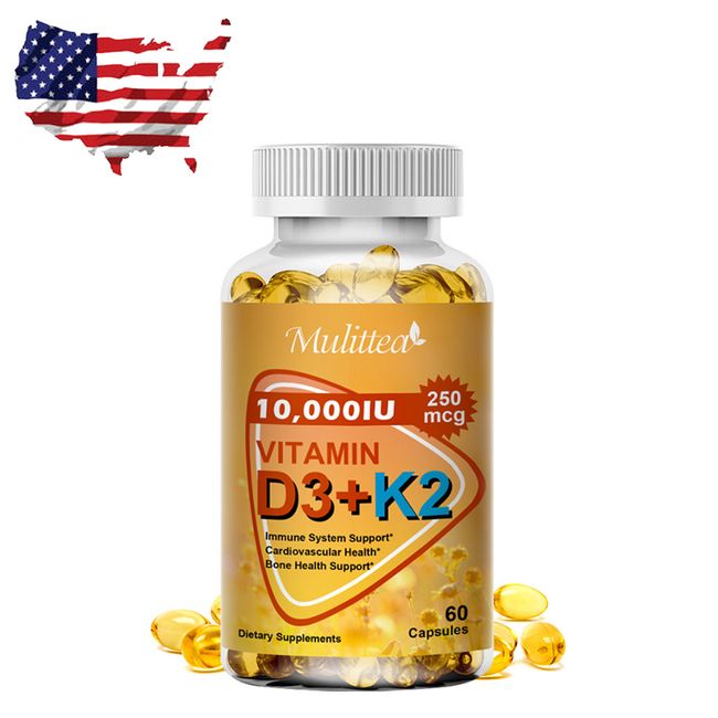 Vitamin K2 D3 Vitamin Supplement 10000IU, Boost Immunity & Heart Health 60 Pills