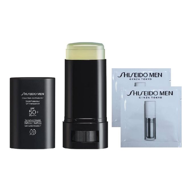 SHISEIDO MEN Clear Stick, UV Protector, Trial Sample Included, Sunscreen for Men and Men