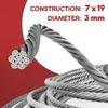 2 Pack Garage Door Cable Torsion Spring Wire 13.5 FT Replacement Cable Wire Gara