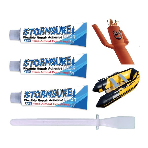 Waterproof Glue Adhesive. All Purpose. Waterproof, Inflatables, Clear. 3x5g.