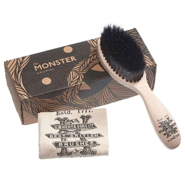 KENT The Monster Beard Brush for Men with Coarse, Thick or Normal Hair, Black