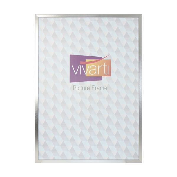 Vivarti Thin Gloss Silver Picture Photo Frame (30 x 20 Inches) Portrait or Landscape Photo Frame with Clear Styrene Sheet & Wall Mounted Hook for Photos, Pictures, Posters, Decor, Certificate Frame