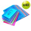 Rapesco 1680 Popper Wallets, A5, Assorted Transparent Colours, Pack of 40