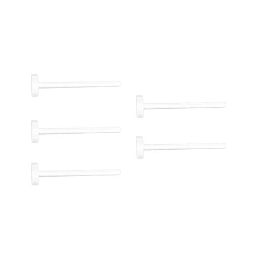 BQfife Jewelry 5Pcs 18g Clear Nose Ring Retainer Bioflex Shape Nose Rings Studs Piercing Jewelry Flat Top