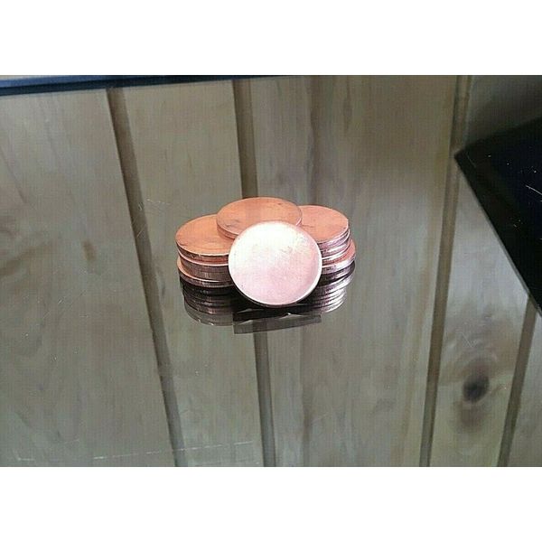 Copper Disk Circle Blanks 1-1/4" Diameter 1/8'' Thick 10 Pieces Disc Discs Disks