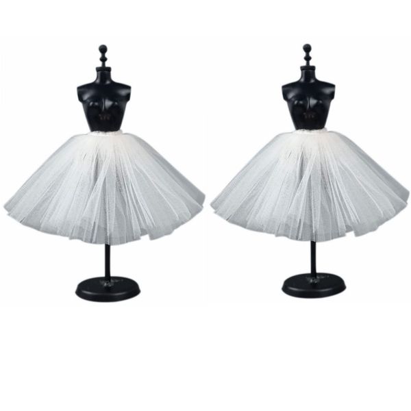 2pcs/lot Fashion Petticoat for 11.5" 1/6 Doll Slip Wedding Dress Underskirt Clothes Outfits 1/6 BJD Dollhouse Accessories (2pcs White Short Slip)