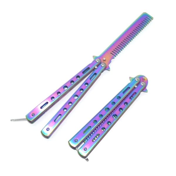 TAIHE Butterfly Kamm, Faltbare Taschenkamm Butterfly Balisong Trainer Übung Messer Kamm, Faltbare Hairstyling Bürste Falten Praxis Training Schmetterling Stil Kamm