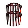 Caravan French 9 Tooth Rope Design Back Comb Tortoise Shell Pair