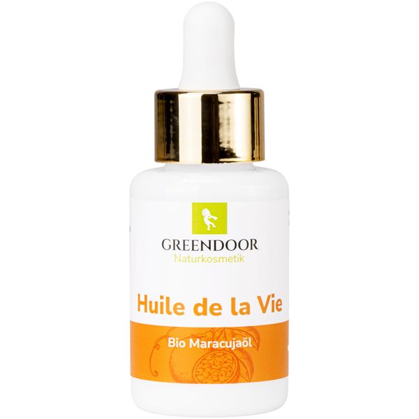 GREENDOOR Bio Maracujaöl kaltgepresst vegan mit Pipette, Körperöl Hautregeneration Skin repair, Gesichtspflege gegen Falten, anti Fältchen Hals Dekolleté, Naturkosmetik 100% Natur