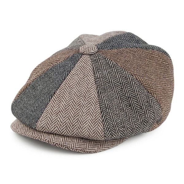 Jaxon & James Herringbone Patch Newsboy Cap - Multi-Coloured S