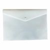 A4 Document Stud Wallet Carry Popper Folder A4 Plastic Wallet File Document Holder Poly Envelope File with Button Closure Colour Document for Home & Offices (Single Pocket, White)