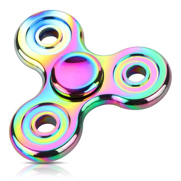 Coolden Fidget Spinner Fidget Toys EDC Hand Spinner Metall Edelstahl Lager 2-5 Min Hochgeschwindigkeit Finger Spinner Spielzeug ADHD Anti Stress Spielzeug Tri-Spinner Fidget Toy für Kinder Bunt