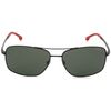 Carrera Men's 8040/S Rectangular Sunglasses, Black/Green, 60mm, 15mm