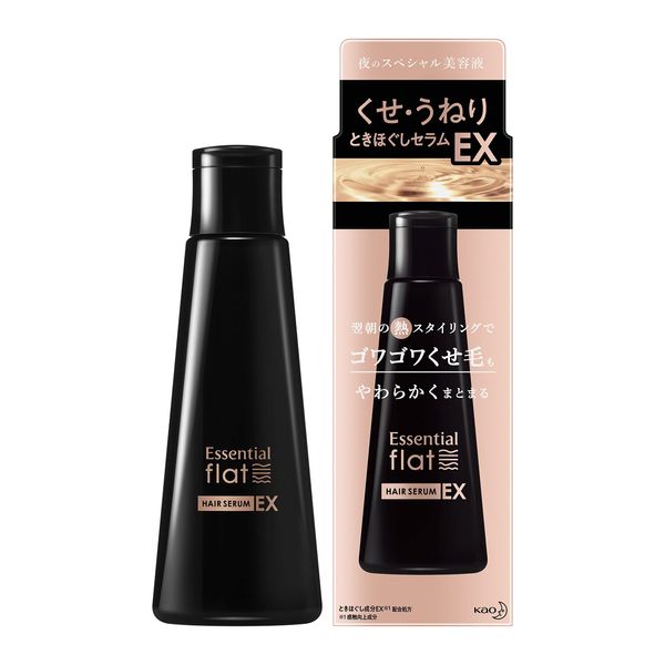 Flat Essentials, Loose, Curly & Uniform, Serum EX, Stubborn, Un-rinsed Treatment, Unbleached Formulated with EX (Hair Straightening Ingredients) White Floral Scent (4.1 fl oz (120 ml), 120 ml (1 x 1)