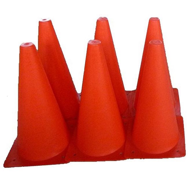 Aoakua 12.6 inches (32 cm) Marker Cone Color Cones Set of 6 and Storage Bag (6 x 12.6 inches (32 cm) Red