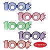 Beistle 54840-100 25-Pack "100" Glittered Foil Eyeglasses