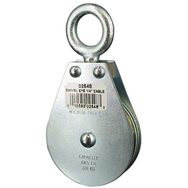 Pulley Block,Wire Rope,Swivel Eye - ZORO SELECT 4JX72