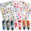 5D Halloween Nail Art Stickers Stereoscopic Embossed Nail Art Stickers Decals with Adhesive 5D Halloween Sticker Decoration for Women Girl Children Kids
