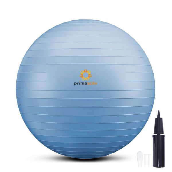 Primasole PSS91NH014 Fitness Ball, 21.7 in. (55 cm), Pale Gray, Includes Air Pump, Balance Ball, for Fitness & Pilates