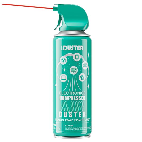 iDuster Disposable Compressed Air Duster, Computer Cleaner, Keyboard Cleaner, 1 Can