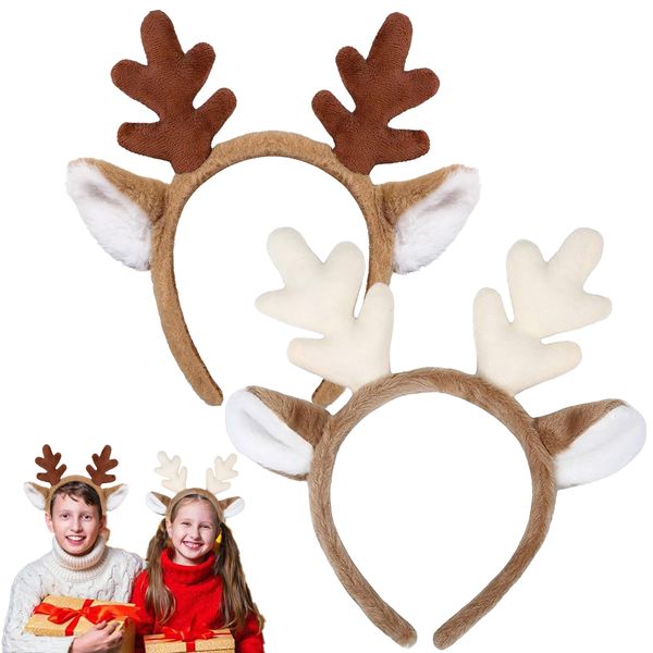 QEAGVJ Christmas Reindeer Antlers Headband Deer Antlers Headband for women Deer Ears Headwear for Christmas Halloween Cosplay Party