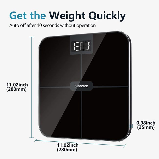 Accuratly BMI Smart Digital Bluetooth Body Fat Scale Weight With Large Blue  LCD