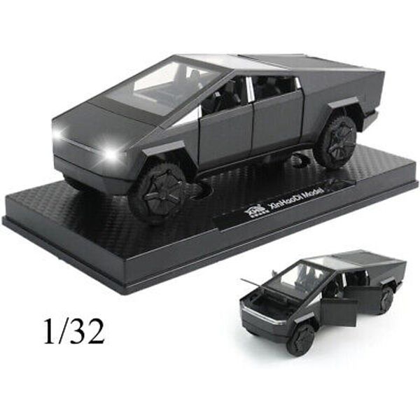 1/32 Scale Tesla Pickup Truck Alloy Car Model Diecast Metal with Sound Light