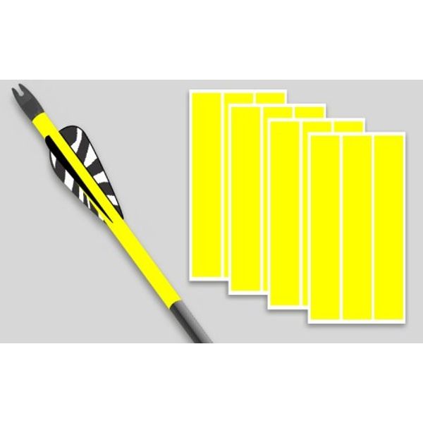 Decalnetwork Arrow Wraps for Carbon Arrows 1"x7" Bright Yellow 1 Dozen Plus 2