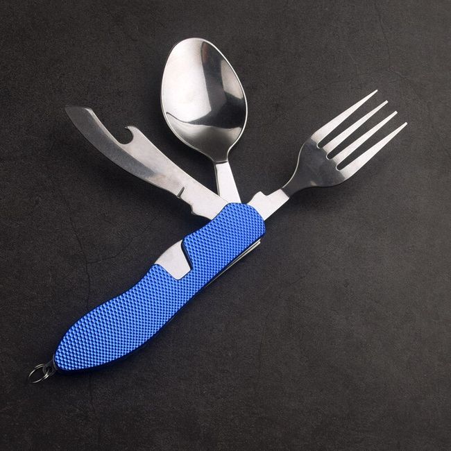 Portable Folding Tableware Set Stainless Steel Spoon and Fork for