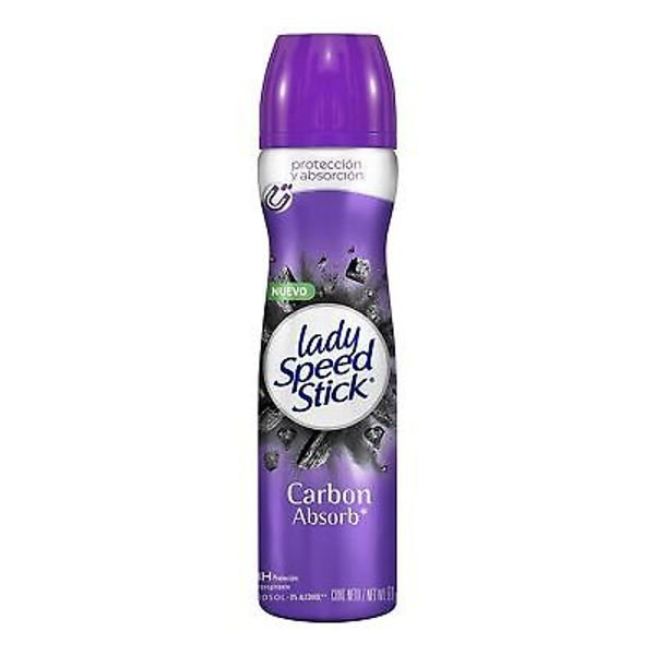 2 Lady Speed Stick Carbón Absorb deodorant spray 91g