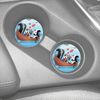PEPE LE PEW & PENELOPE CUSTOM RUBBER CAR COASTERS SET (2)