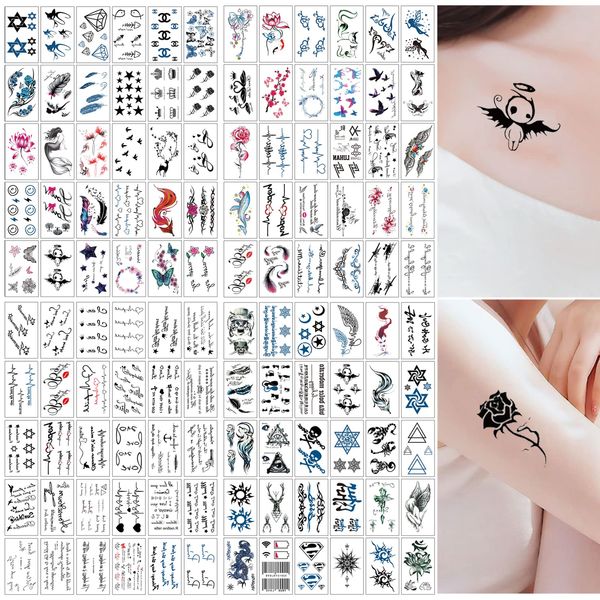 TemporäRe Tattoos Set Tattoos Erwachsene Damen Fake Tattoos Temporary Tattoo Klebetattoos Erwachsene Kleine TemporäRe Tattoos Im Frischen Stil FüR Gesicht,Hals,Arme,FüßE,Kinder,Erwachsene(120pc)