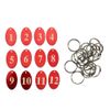 Sourcemall Aluminum Alloy Numbered Tags with Key Ring (Red, 1-25)