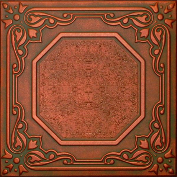 Beautiful Texture Ceiling Tiles EASY GLUE UP R32CP Copper Patina