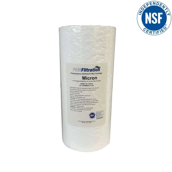 PRM 10"x4.5" 5 Micron Sediment Filter Cartridge | NSF Certified | Polypropylene