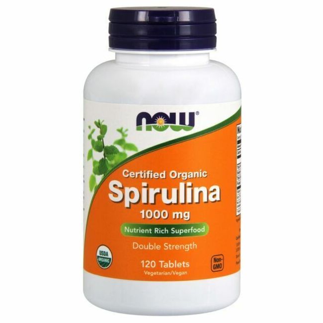 NOW Foods Organic Spirulina Double Strength 1000 mg 120 Tablets