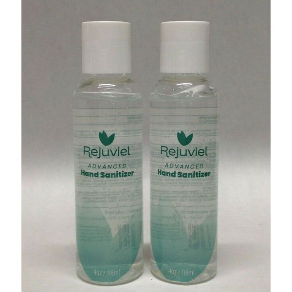 2 Rejuviel Advanced Hand Sanitizer 4oz Bottle Kill 99% Pathogenic Germ 70% Ethyl