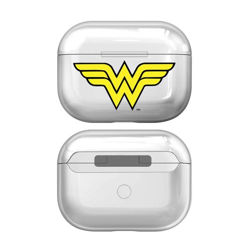 Head Case Designs Officially Licensed Wonder Woman DC Comics Classic Logos Clear Hard Crystal Cover Compatible with Apple AirPods Pro 2 Charging Case